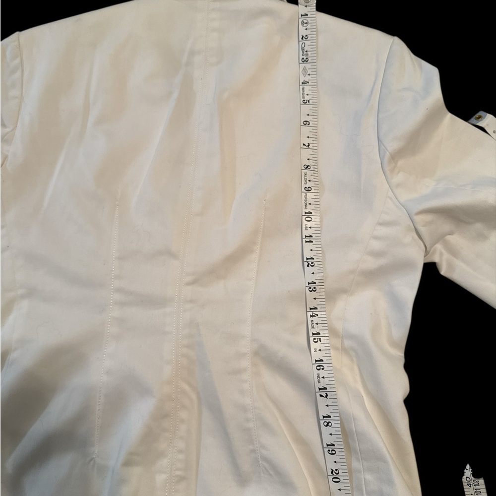 Larry Levine Classic Single Button Lined Blazer‎ with Zip Pockets Size 12 White - Picture 10 of 10